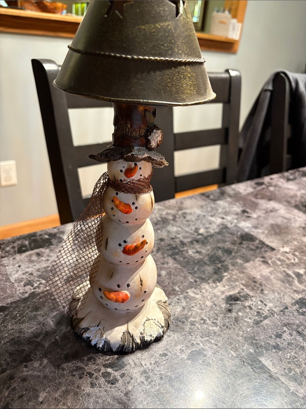Recollections White Snowman Stack tea light candle holder